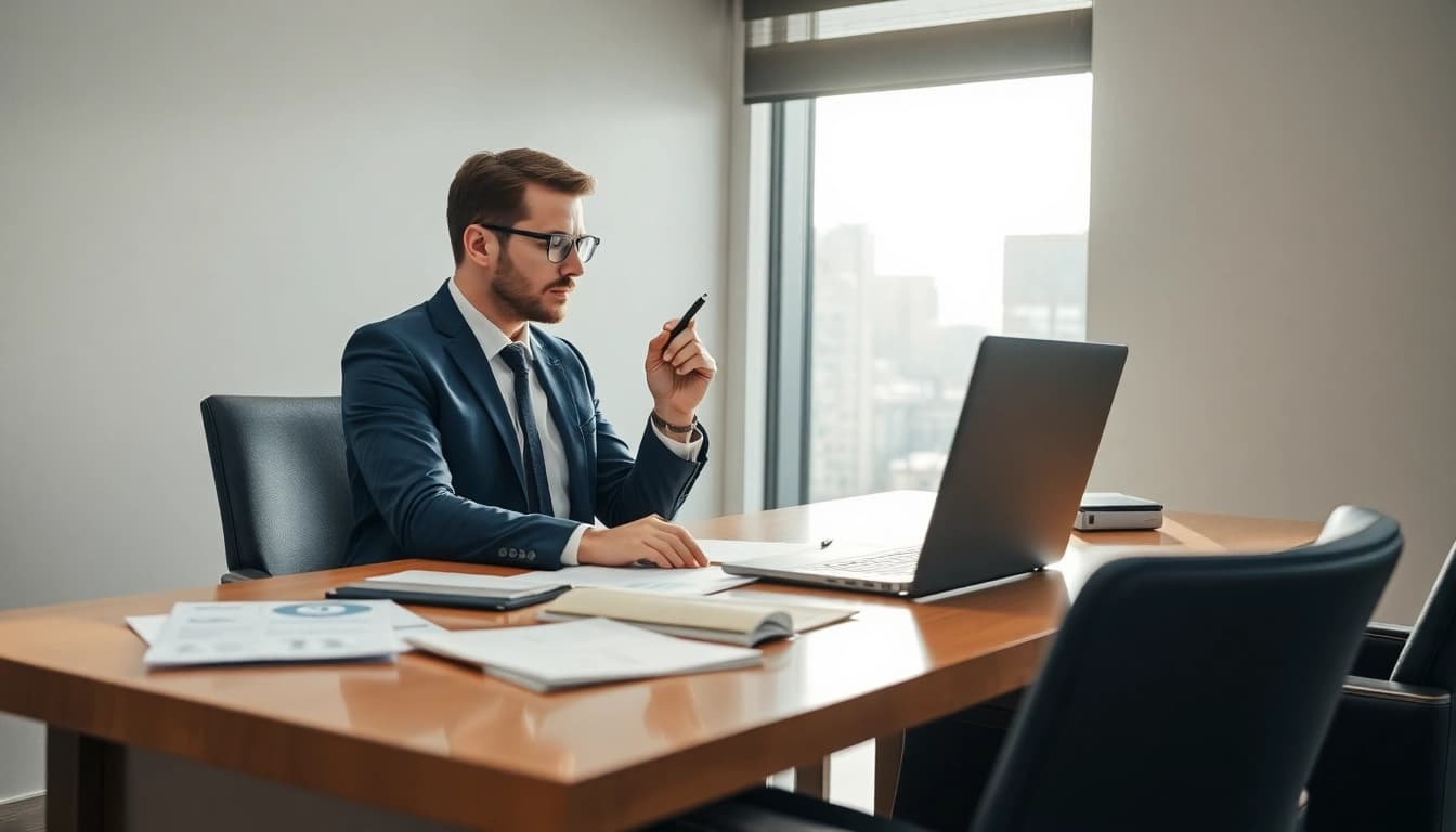 Headhunter Finance bei der Arbeit im prüfenden Blick auf Finanzdaten.