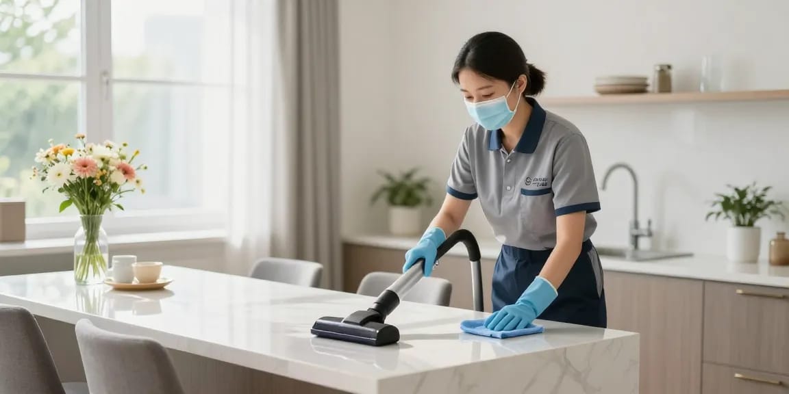 Residential cleaning service demonstrating professional reinigung offerte in a sparkling home environment.