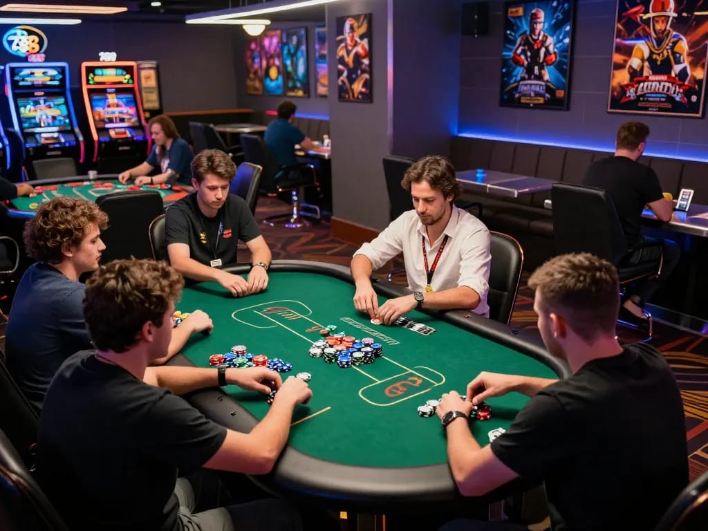 Players enjoying an exciting game at 789 club, vibrant table action and dynamic atmosphere