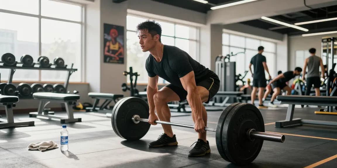 Anabolika Shop Deutschland - Bodybuilder heben Gewichte in einem modernen Fitnessstudio, das Muskeltraining und Engagement zeigt.
