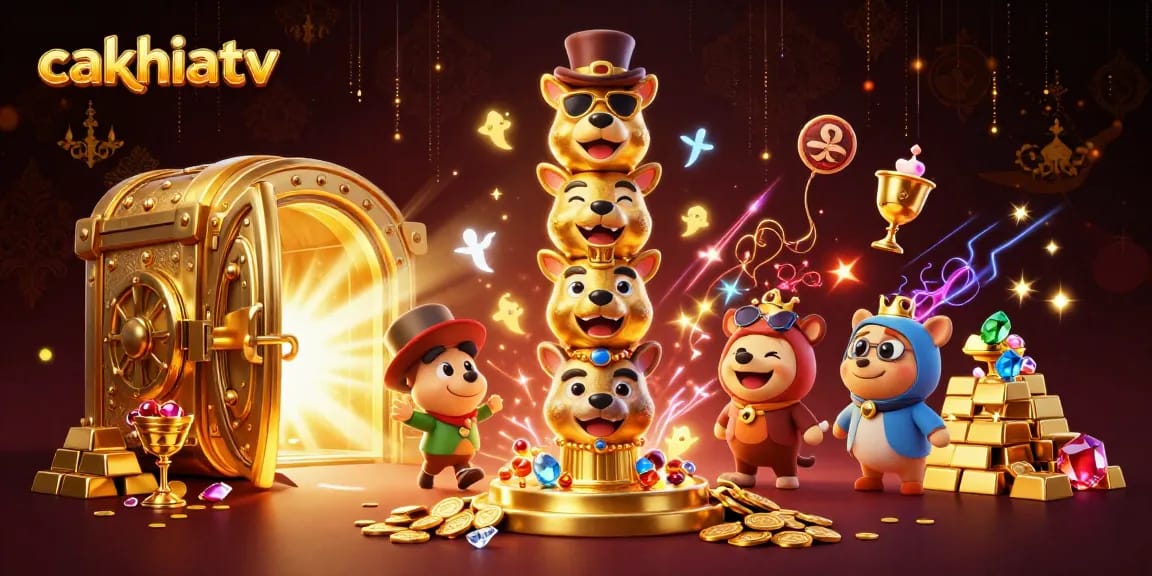 Cakhiatv provides a vibrant display of gambling excitement featuring a golden totem pole and treasures.