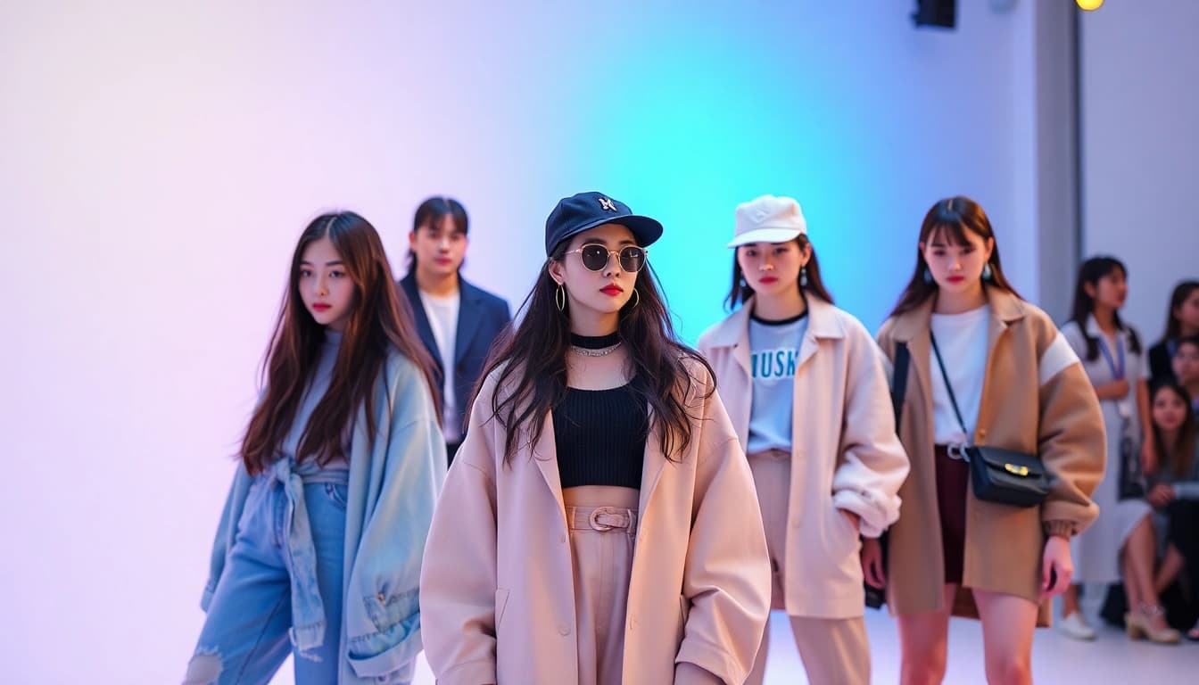 Showcase of acubi kleidung style with trendy outfits featuring layered looks and bold accessories.
