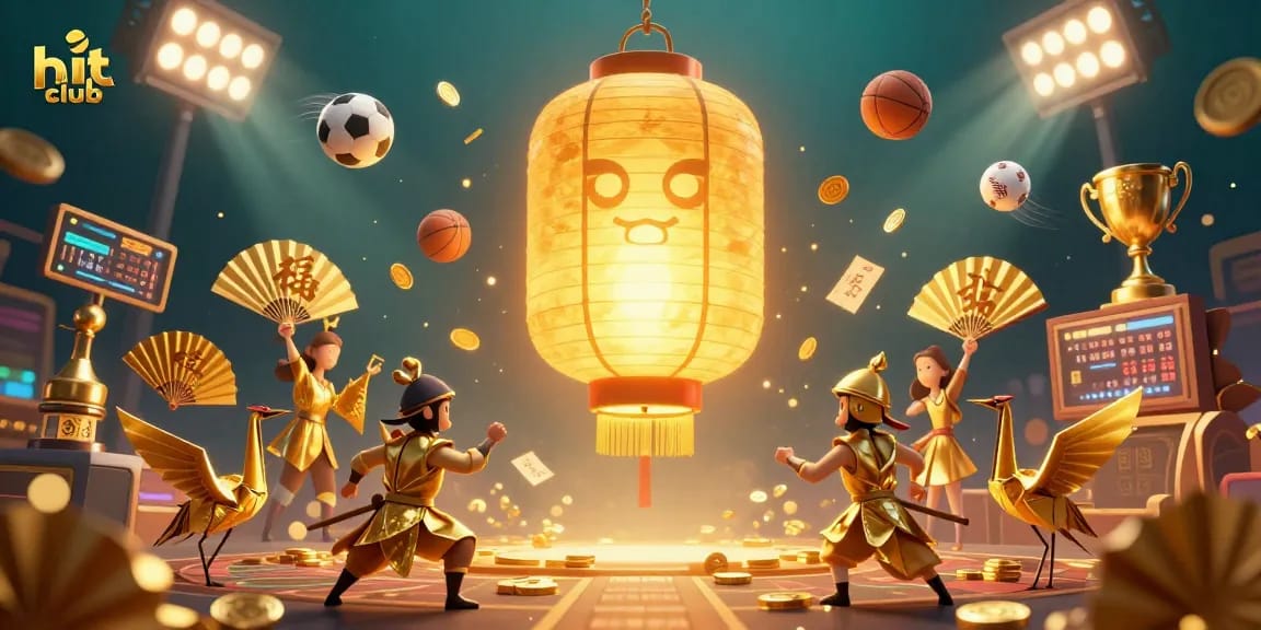 Engage with hit club as you explore a vibrant casino market with golden lantern spirit and dynamic game elements.