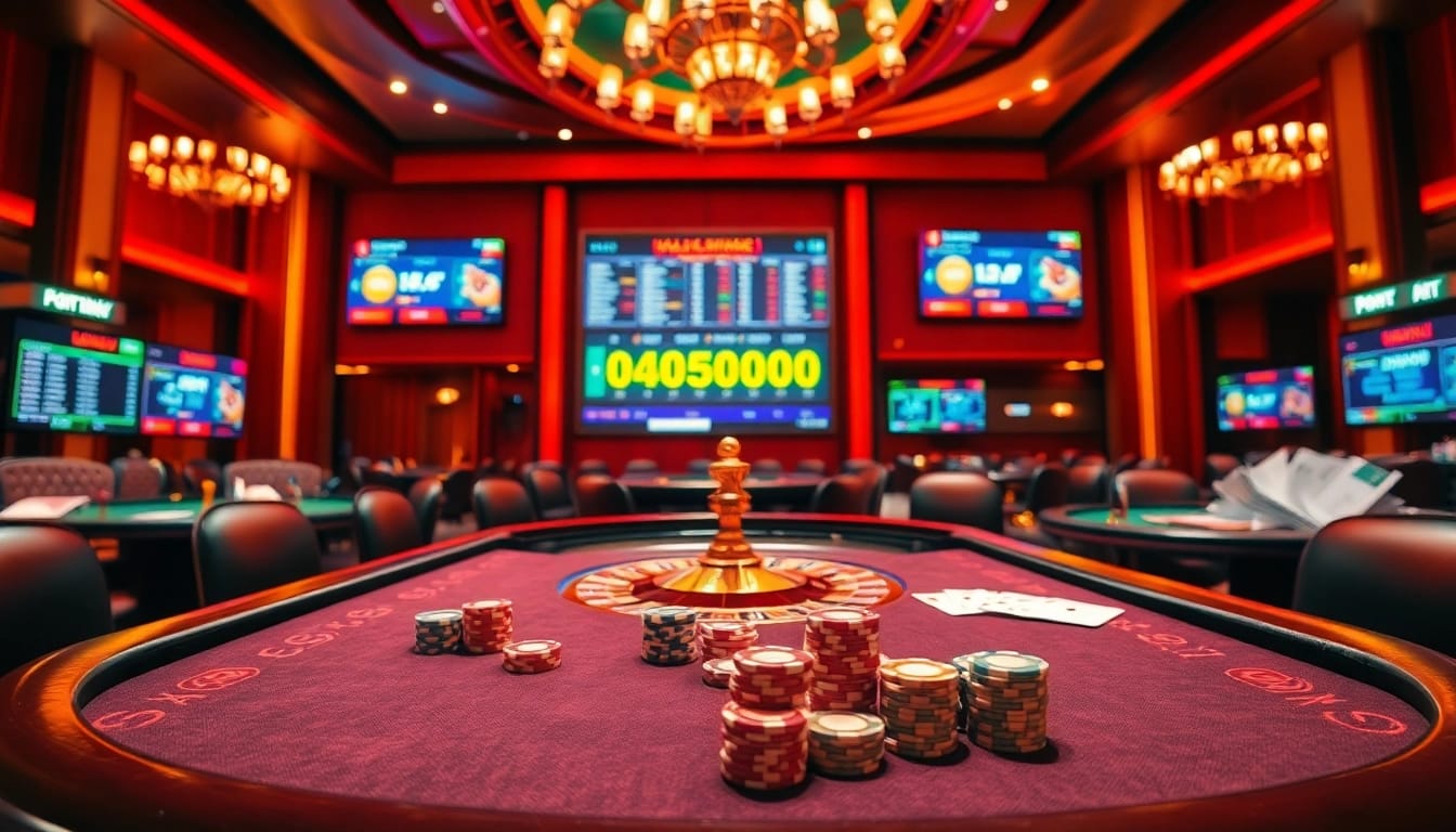 Experience the thrilling atmosphere of 88i com with vibrant poker tables and roulette games.