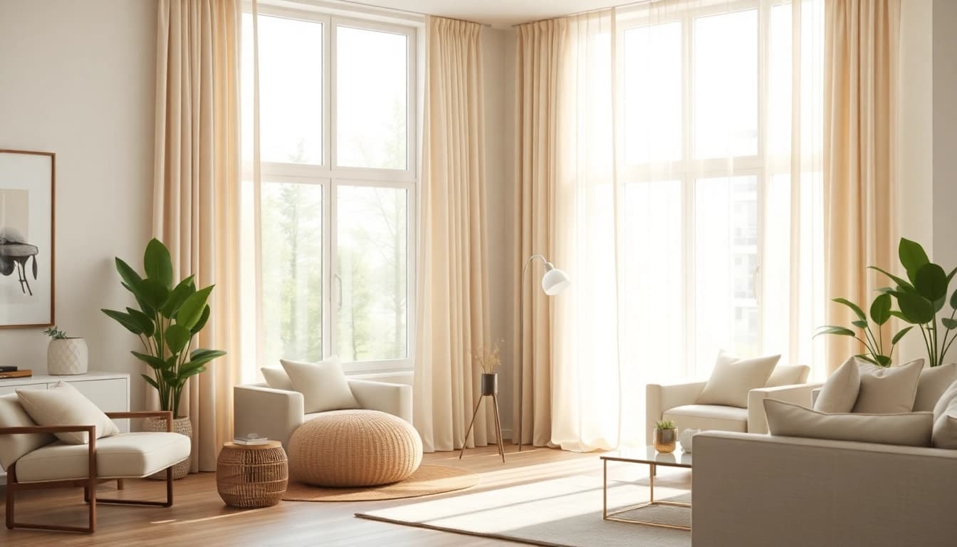Maßgefertigtes Plissee nach Maß in einem eleganten Wohnraum mit hellem Licht.