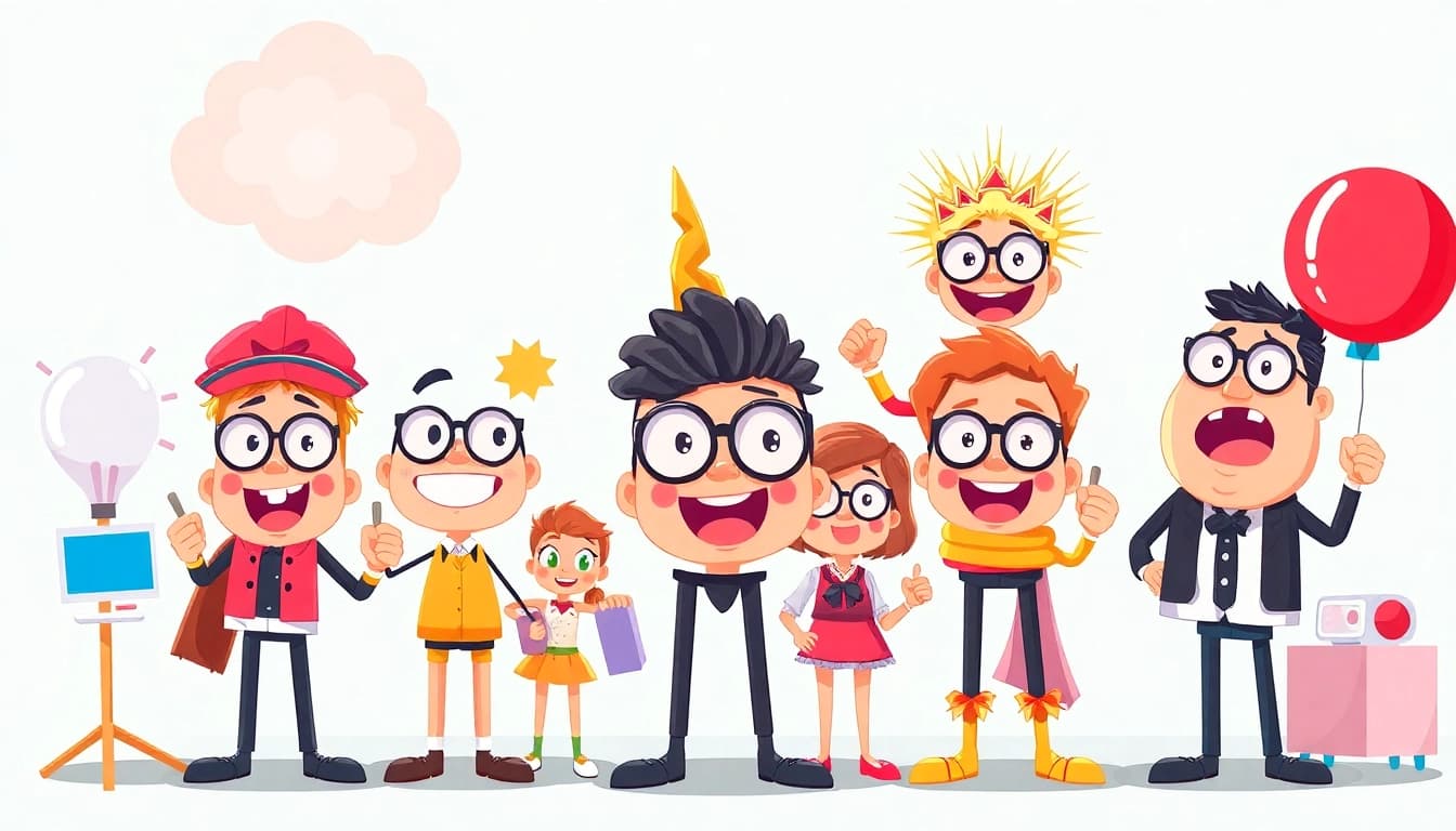 Engaging Erkläranimation showcasing diverse animation styles with vibrant colors and characters.