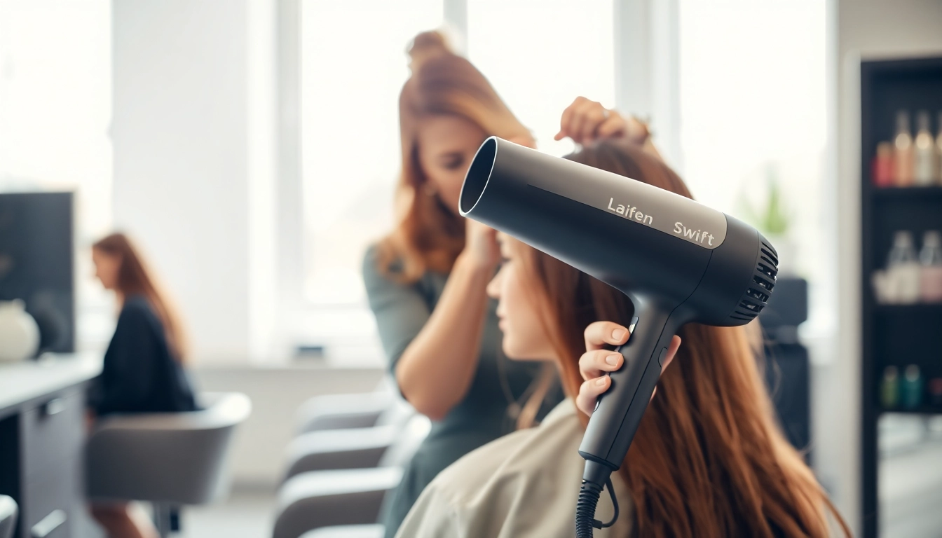 Laifen Swift zeigt die perfekte Frisur mit einem leistungsstarken Haartrockner.