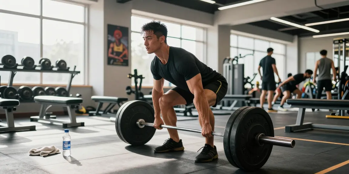 Anabolika Shop Deutschland - Bodybuilder heben Gewichte in einem modernen Fitnessstudio, das Muskeltraining und Engagement zeigt.