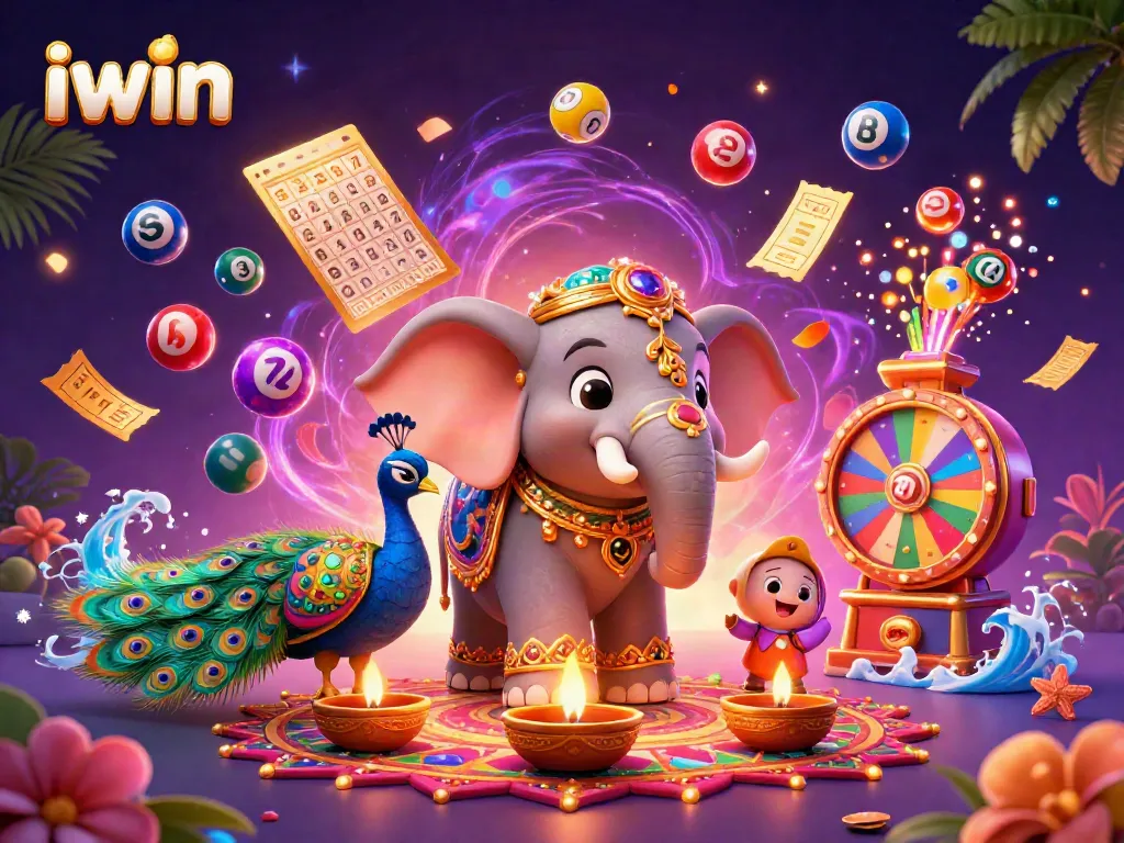Experience the thrill of iwin with vibrant lottery balls and colorful gaming elements.