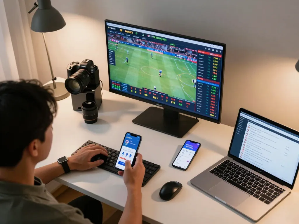 Engage with RIK VIP app showing live betting odds in a modern sports betting setup, highlighting focused strategy and smart decision-making.