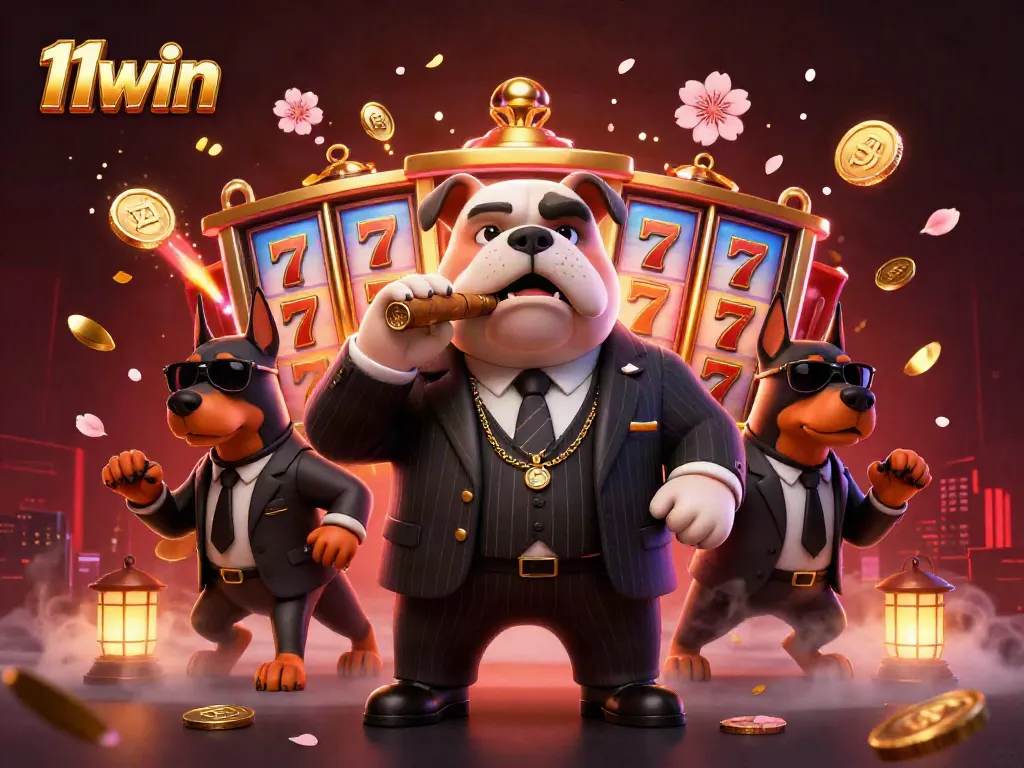 Experience thrilling moments at 11win with vibrant slot games and engaging designs in a lively casino illustration.