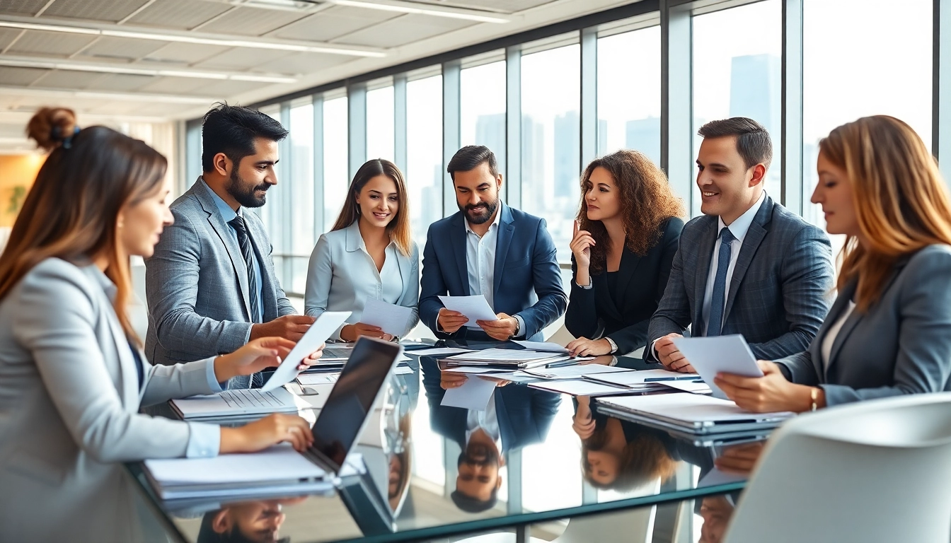 Aktiver Austausch im Büro mit Headhunter Schweiz, die Fachkräfte rekrutieren.