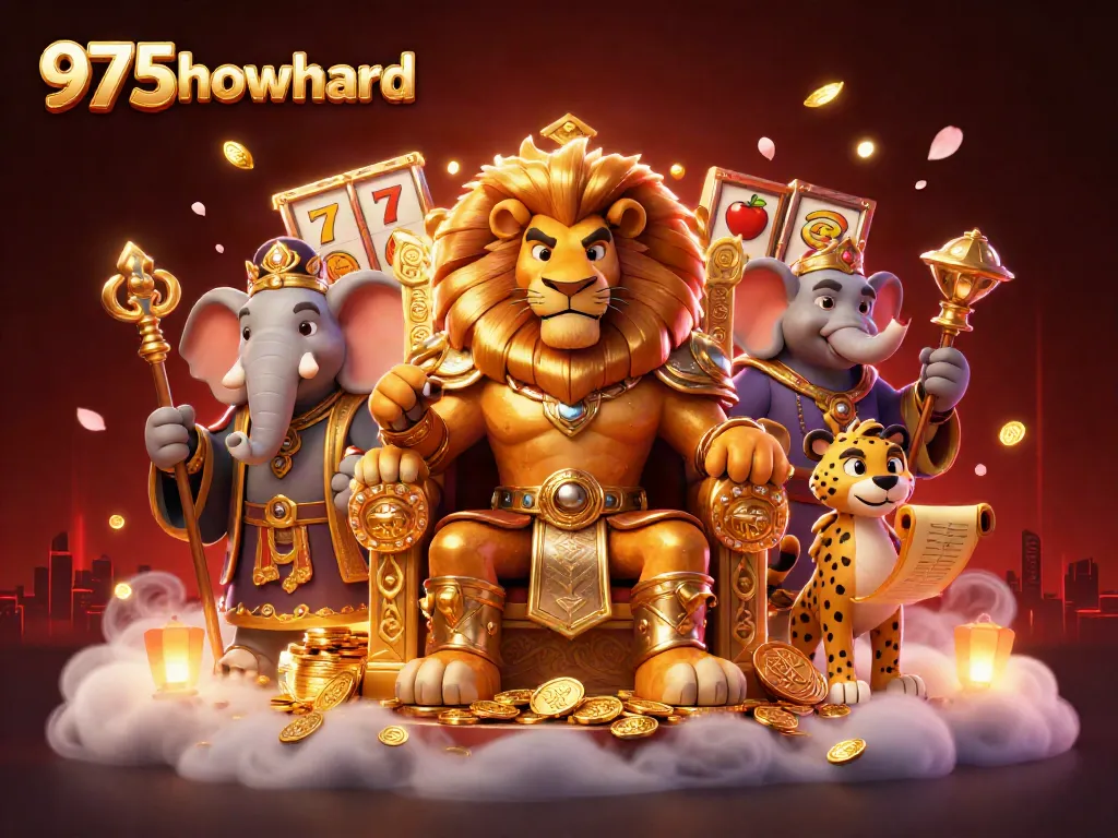 Experience the thrill of gambling at 975howard with a vibrant casino-themed illustration.