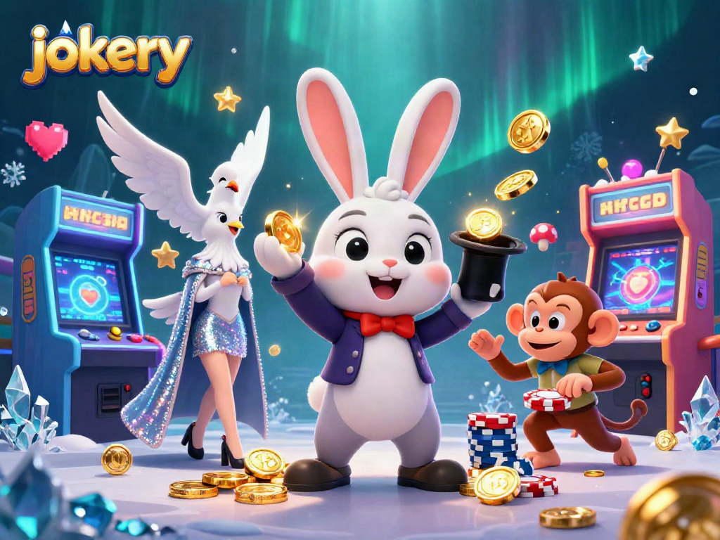Experience the excitement of jokery with vibrant casino characters and animated game elements in a thrilling scene.