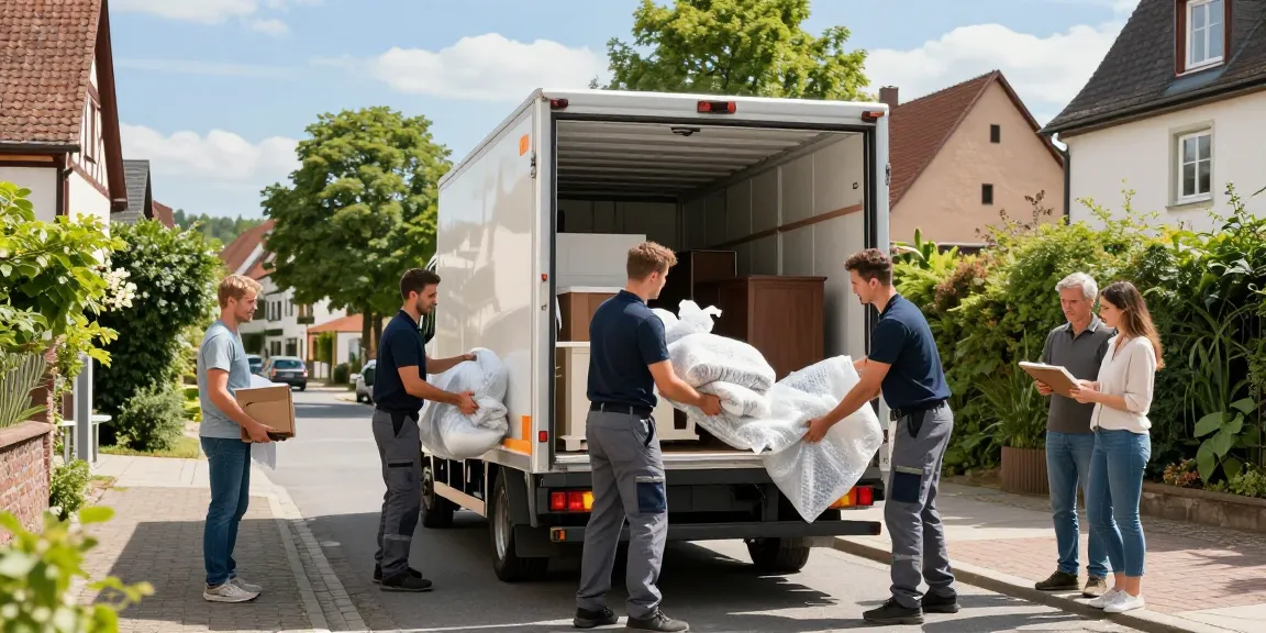 Professionelles Umzugsunternehmen Bruchsal packt Möbel sicher in ein Umzugsfahrzeug ein.