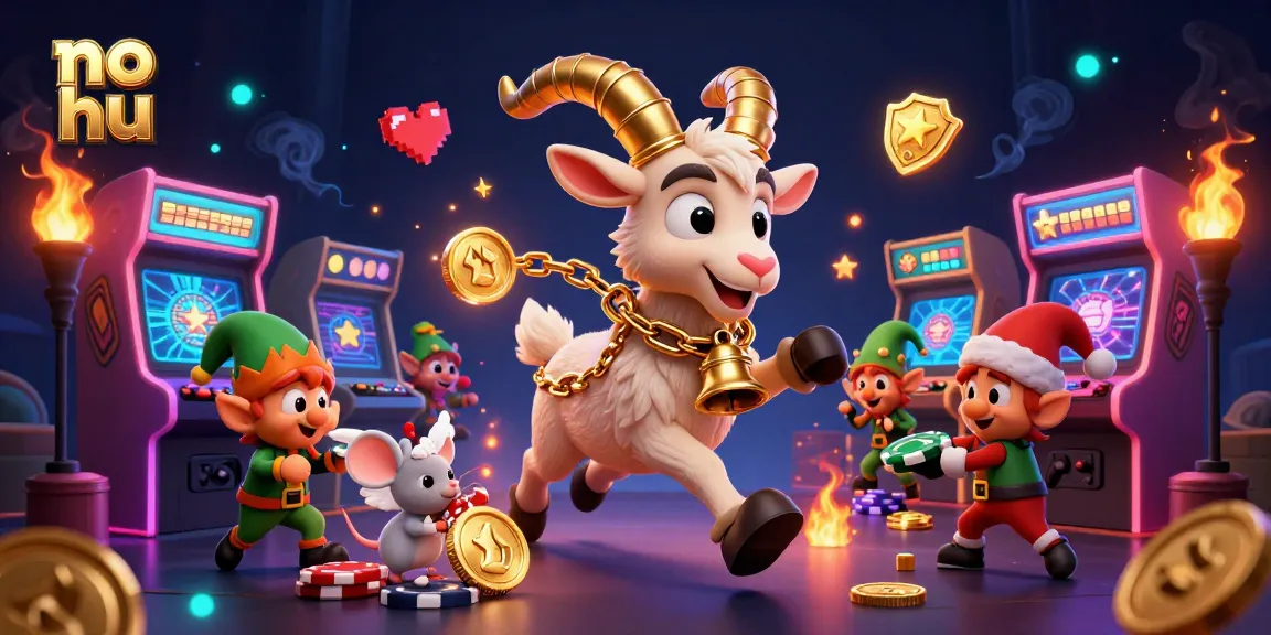 Experience no hu thrills in a vibrant casino scene with Krampus, a mouse, and elf gremlins.