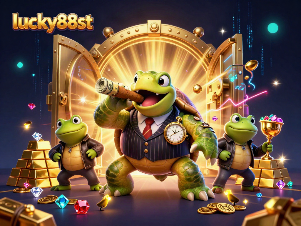 Win big with lucky88st as a turtle mobster and bullfrog enforcers light up the casino scene.