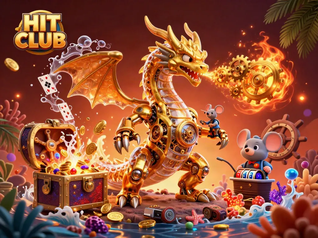 Experience the HIT CLUB excitement with lively 3D casino action featuring dynamic elements and vibrant colors.
