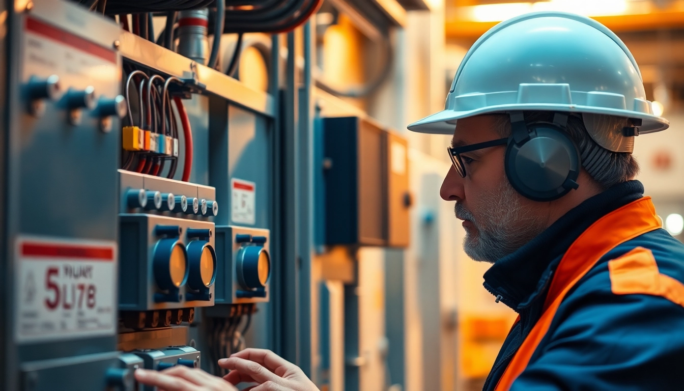 Expert conducting a DGUV V3 Prüfung on electrical devices, ensuring workplace safety compliance.