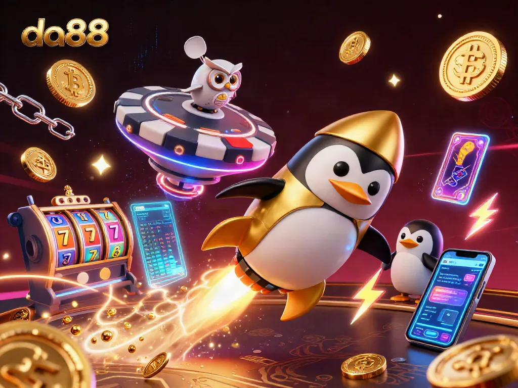 Experience exciting gameplay and winning potential at da88 with this vibrant casino illustration.