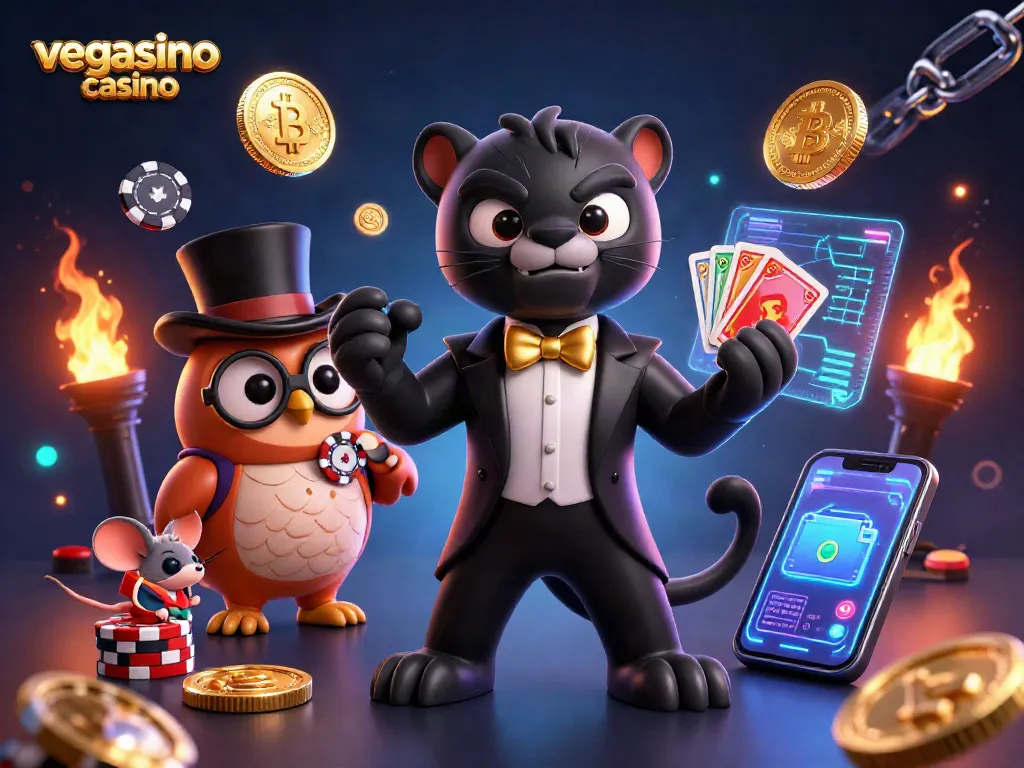 Engage with the exciting vegasino casino scene with dynamic characters and crypto elements.