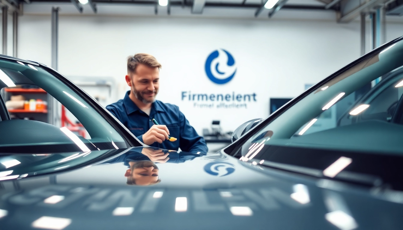 Leasing Schäden beheben München: Techniker repariert Kratzer auf einem Leasingfahrzeug in einer modernen Werkstatt.