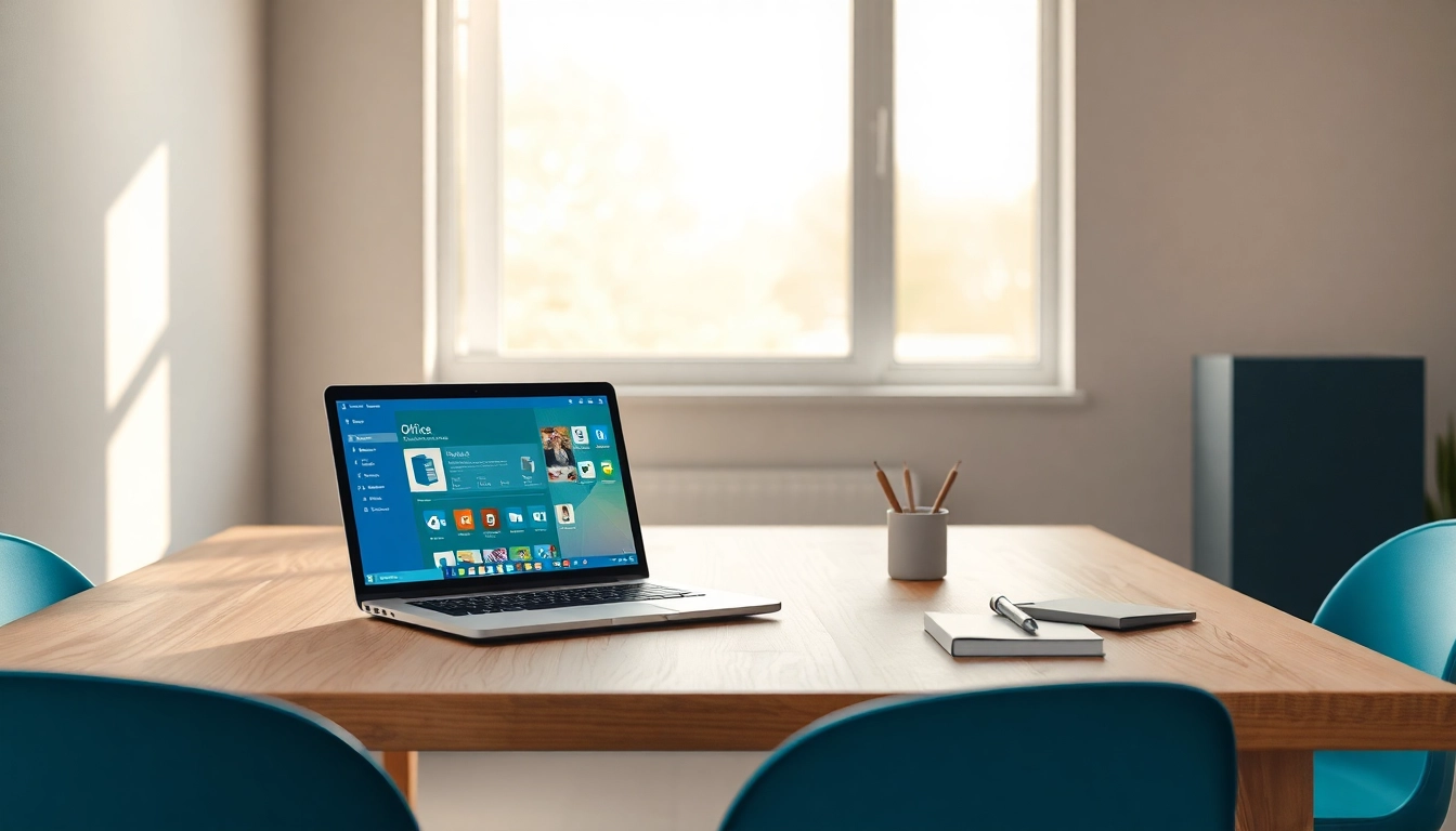 Microsoft Office 2024 Dauerlizenz kaufen – modernes Arbeitsplatzsetup mit Office-Anwendungen.
