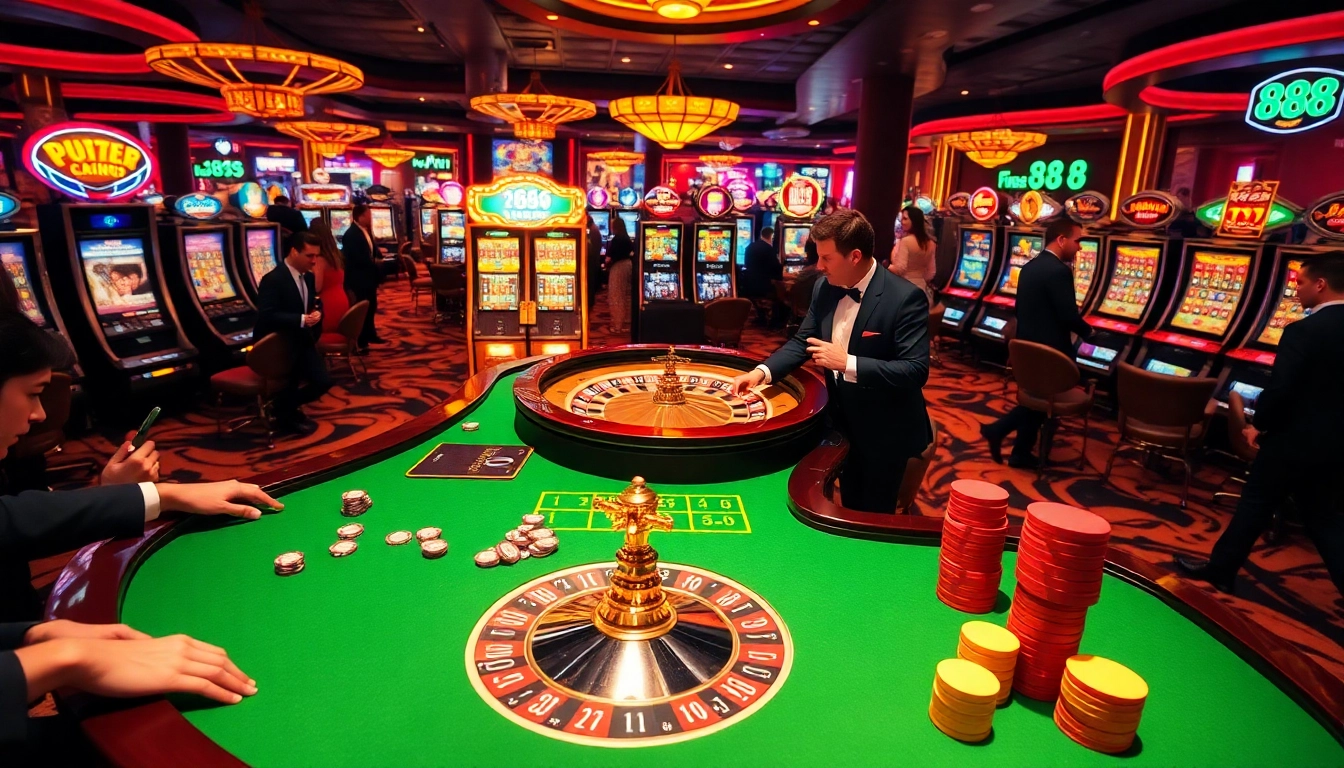 Experience the excitement of 888 new casino gameplay with roulette and vibrant slot machines.