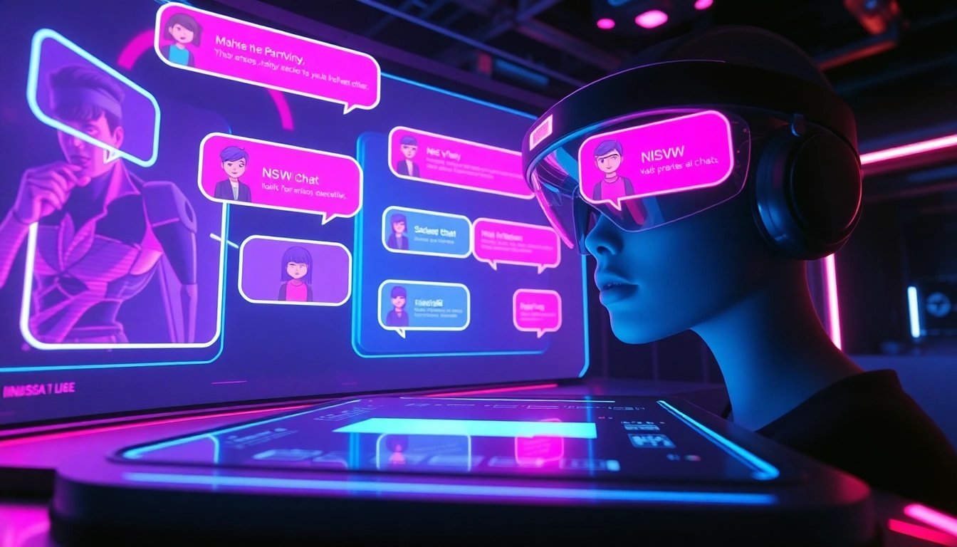 Engaging NSFW AI chat experience showcasing interactive character avatars and modern interface.