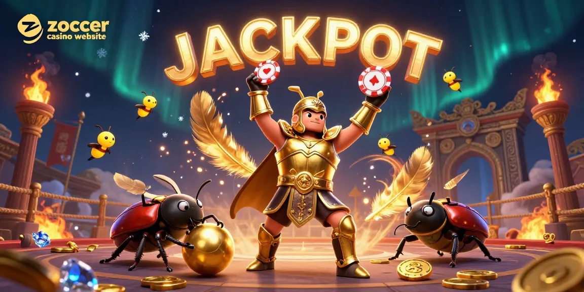Experience excitement at the zoccer casino website with a vibrant 3D illustration showcasing a victory in gambling.