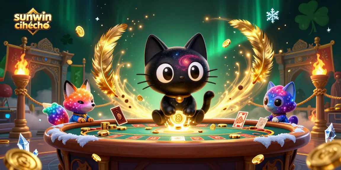 Engage with sunwin chính chủ by pulling golden chips and cards at a cosmic casino.